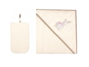 ZAFFIRO double after bath covers with a washcloth 80x80 cm Ecru