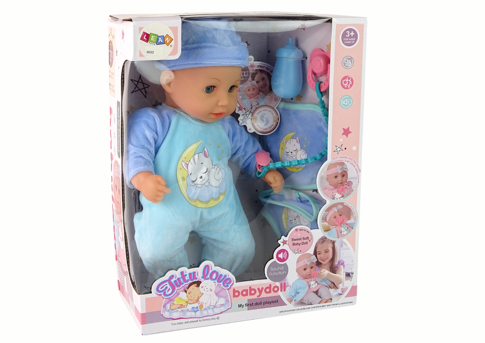 Baby Doll Sound Dummy Bib Blue Cat Pyjamas - Image 4