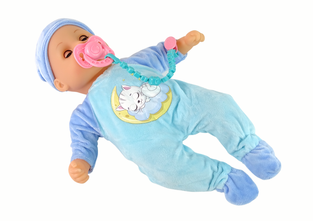 Baby Doll Sound Dummy Bib Blue Cat Pyjamas - Image 3