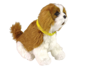 Interactive Plush Dog Soft fur Cavalier breed Stroke its head and learn its functions