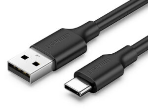 CABLU alimentare si date Ugreen, "US287", Fast Charging Data Cable pt. smartphone, USB la USB Type-C 3A, nickel plating, PVC, 1.5m, negru "60117" (timbru verde 0.08 lei) - 6957303861170