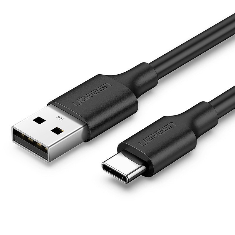 CABLU alimentare si date Ugreen, "US287", Fast Charging Data Cable pt. smartphone, USB la USB Type-C 3A, nickel plating, PVC, 1.5m, negru "60117" (timbru verde 0.08 lei) - 6957303861170