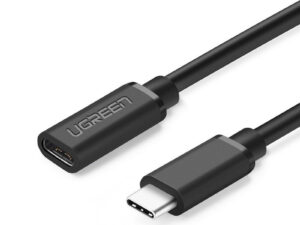 CABLU USB Type-C Ugreen prelungitor, "ED008" USB Type-C (T) la USB Type-C (M), 0.5m, negru, "40574" (timbru verde 0.18 lei) - 6957303845743