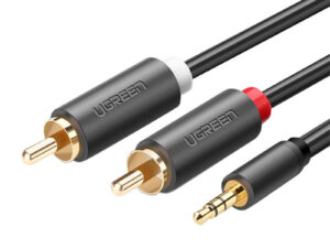 UGREEN AV102 Kabel 2x RCA (Cinch) jack 3.5 mm 1m (czarny)