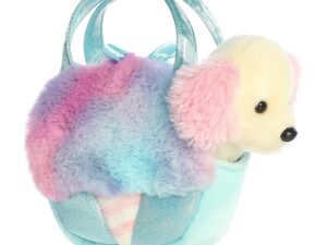 AURORA Fancy Pals Plush Dog in a cotton candy bag, 20 cm