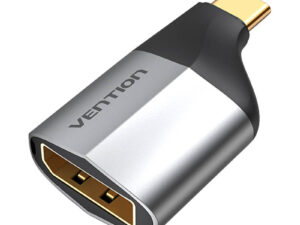Convertor video Vention, USB Type-C(T) la DisplayPort(M), rezolutie maxima 4K la 60Hz/2K la 60Hz, conectori auriti, invelis aliaj Al si ABS, argintiu, "TCCH0" (timbru verde 0.03lei) - 6922794742635