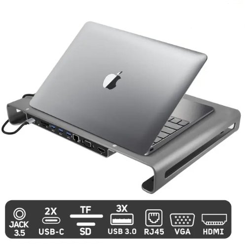 Swissten Multifunctional USB-C Laptop Docking Station / HDMI / USB 3.0 / 2x USB-C / RJ45 / SD / Micro SD / VGA / Audio - Image 9