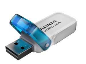 MEMORIE USB 2.0 ADATA 32 GB, cu capac, carcasa plastic, alb, "AUV240-32G-RWH" (timbru verde 0.03 lei)