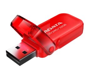 MEMORIE USB 2.0 ADATA 32 GB, cu capac, carcasa plastic, rosu, "AUV240-32G-RRD" (timbru verde 0.03 lei)
