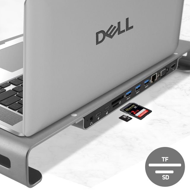 Swissten Multifunctional USB-C Laptop Docking Station / HDMI / USB 3.0 / 2x USB-C / RJ45 / SD / Micro SD / VGA / Audio - Image 5
