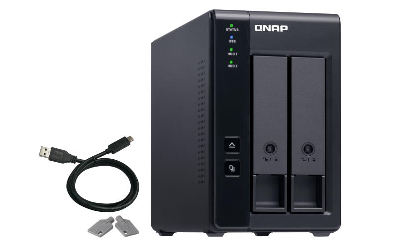 EXPANSION NAS QNAP, HDD x 2, capacitate maxima 16 TB, porturi USB Type C, "TR-002" (timbru verde 4 lei)