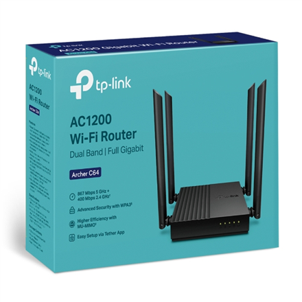 TP-LINK ARCHER C64 dual-band W-Fi router, black - Image 5
