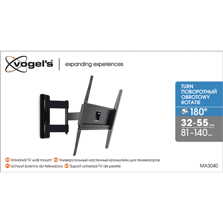 Vogels | Wall mount | MA3040-A1 | Full Motion | 32-65 " | Maximum weight (capacity) 25 kg | Black - Image 6