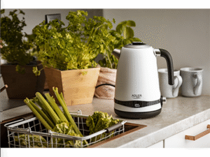 Adler | Kettle | AD 1295w | Electric | 2200 W | 1.7 L | Stainless steel | 360° rotational base | White