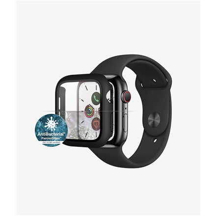 PanzerGlass Full Protection pro Apple Watch 4/5/6/SE 40mm (ochrann� sklo + �ern� r�me�ek chr�n�c� cel� t�lo hodinek - sta�� nacvaknout - bez lepen�)