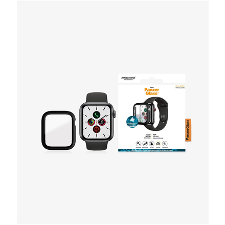 PanzerGlass Full Protection pro Apple Watch 4/5/6/SE 40mm (ochrann� sklo + �ern� r�me�ek chr�n�c� cel� t�lo hodinek - sta�� nacvaknout - bez lepen�) - Image 3