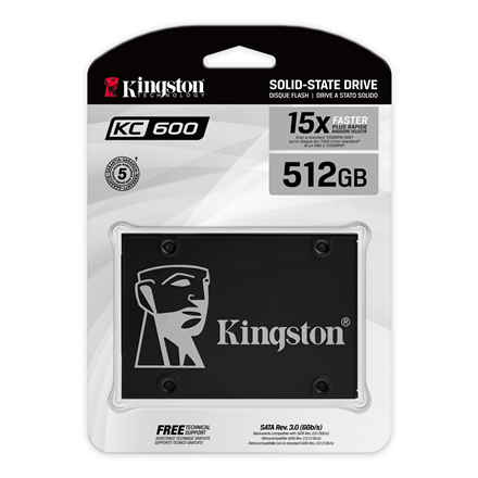 Kingston KC600 - SSD - �ifrovan� - 512 GB - intern� - 2.5" - SATA 6Gb/s - AES 256 bit� - TCG Opal Encryption, Self-Encrypting Drive (SED)