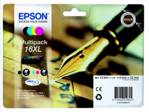 Epson 16XL Multipack - 4-balen� - XL - �ern�, �lut�, azurov�, purpurov� - origin�ln� - blistr - inkoustov� cartridge - pro WorkForce WF-2010, 2510, 2520, 2530, 2540, 2630, 2650, 2660, 2750, 2760