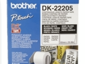 Banda Continua Hartie  Original Brother Black on White, DK22205, pentru P-TOUCH QL-1100|1110|800|810|1050|1060|500|560|570|580|650|701, 62mmX30.48m, incl.TV 0 RON, "DK22205"