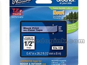 Brother laminated tape TZe-131 - Black on clear
