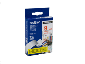 Brother laminated tape TZe-222 - Red on white