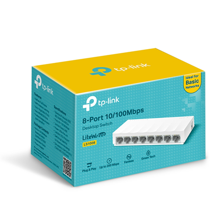 SWITCH TP-LINK 8 porturi 10/100 Mbps LiteWave "LS1008" (timbru verde 2 lei)