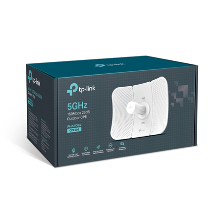 ACCESS POINT TP-LINK wireless exterior 150Mbps port 10/100Mbps, antena externa, pasiv PoE, 5GHz "CPE605" (timbru verde 0.8 lei)