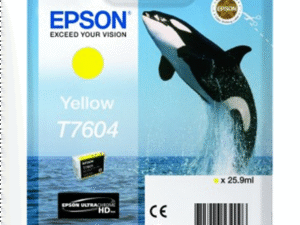 Epson T7604 - 26 ml - gul - original - blister - bl�ckpatron - f�r SureColor P600, SC-P600