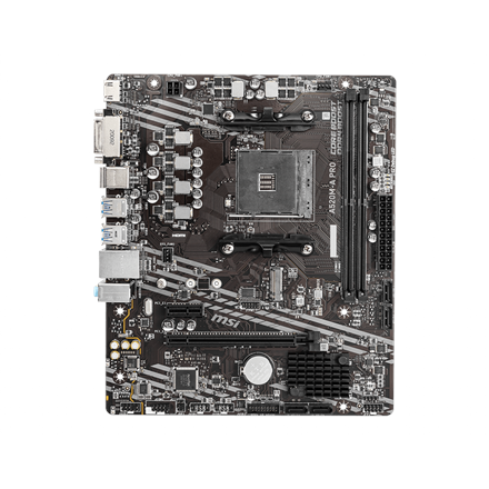 Motherboard for AMD processors MSI Mainboard||AMD A520|SAM4|MicroATX|1xPCI-Express 3.0 1x|1xPCI-Express 3.0 16x|1xM.2|Memory DDR4|Memory slots 2|1xDVI|1xHDMI|2xAudio-Out|2xUSB 2.0|4xUSB 3.2|1xRJ45|A520M-APRO - Image 2