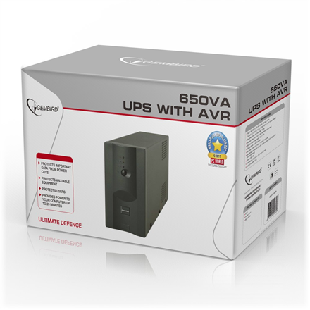 UPS GEMBIRD Line Interactive, 650VA/ 390W, AVR, 2 x socket IEC, indicatie status cu LED, 1 baterie 12V/7Ah, Backup: pana la 8 - 20 min., incarcare: pana la 12h, "UPS-PC-652A"i) (timbru verde 4 lei) - Image 5
