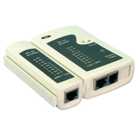 TESTER CABLU RETEA LOGILINK, pt. cablu UTP, FTP, conector RJ45, RJ11, RJ12, "WZ0010" (timbru verde 0.8 lei)