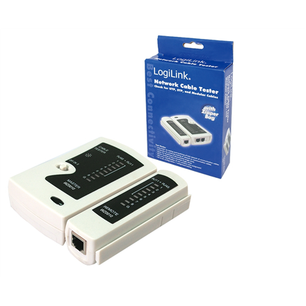TESTER CABLU RETEA LOGILINK, pt. cablu UTP, FTP, conector RJ45, RJ11, RJ12, "WZ0010" (timbru verde 0.8 lei) - Image 2