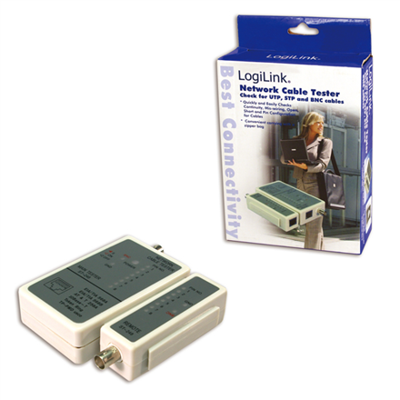 TESTER CABLU RETEA LOGILINK pt. cablu UTP, FTP si coaxial, "WZ0011" (timbru verde 0.8 lei)