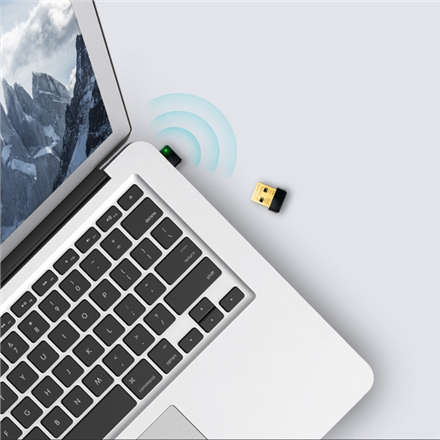 ADAPTOR RETEA TP-LINK NANO, extern wireless 2.4 GHz, USB 2.0, port, 150 Mbps, antena interna x 1, "TL-WN725N" (timbru verde 0.18 lei)
