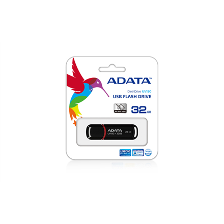 MEMORIE USB 3.2 ADATA 32 GB, cu capac, carcasa plastic, negru, "AUV150-32G-RBK" (timbru verde 0.03 lei)
