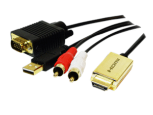 CABLU video LOGILINK, splitter HDMI (T) la VGA (T) + 2 x RCA (T) + USB 2.0, 2m, rezolutie maxima 720p, negru, "CV0052A" (timbru verde 0.8 lei)