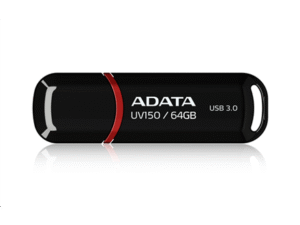 MEMORIE USB 3.2 ADATA 64 GB, cu capac, carcasa plastic, negru, "AUV150-64G-RBK" (timbru verde 0.03 lei)
