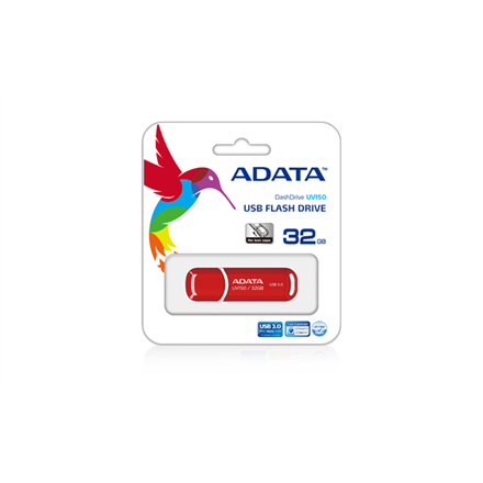MEMORIE USB 3.2 ADATA 32 GB, cu capac, carcasa plastic, rosu, "AUV150-32G-RRD" (timbru verde 0.03 lei)