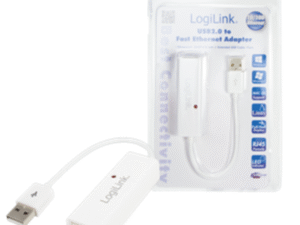 CABLU USB LOGILINK adaptor, USB 2.0 (T) la RJ45 (M), 10cm, 10/100 Mbit/s, alb, "UA0144B" (timbru verde 0.08 lei)