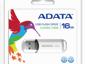 MEMORIE USB 2.0 ADATA 32 GB, cu capac, carcasa plastic, alb, "AC906-32G-RWH" (timbru verde 0.03 lei)