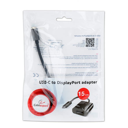 CABLU video GEMBIRD, adaptor USB 3.1 Type-C (T) la DisplayPort (M), 15cm, rezolutie maxima 4K UHD (3840 x 2160) la 60 Hz, negru, "A-CM-DPF-01" (timbru verde 0.8 lei) - Image 2