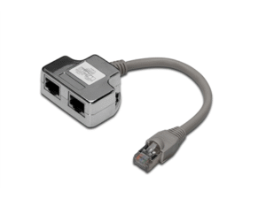 Adapter RJ45  na kablu / 2x gniazdo RJ45 ekran