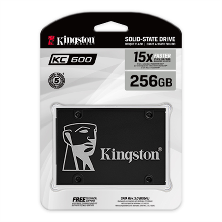 Kingston | KC600 | 256 GB | SSD form factor 2.5" | Solid-state drive interface SATA | Read speed 550 MB/s | Write speed 500 MB/s - Image 3