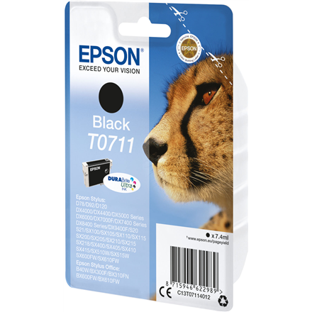Epson T0711 - 7 ml - svart - original - bl�ckpatron - f�r Stylus DX9400, SX115, SX210, SX215, SX218, SX415, SX515, SX610, Stylus Office BX310, BX610 - Image 2