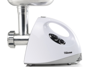 Tristar | VM-4210 Meat Grinder | White | 3 Stainless steel grinding plates, Aluminum grinder head, Aluminum hopper tray, Sausage stuffer, Kubbe attachment, Sausage accessory, Stainless steel blade