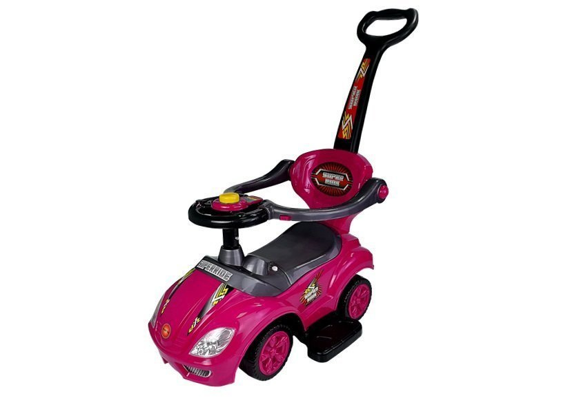 Toddlers Ride On Push Along with Parent Handle Mega Car 3in1 Pink - Image 3