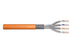 Kabel teleinformatyczny instalacyjny DIGITUS kat.7, S/FTP, Dca, drut, AWG 23/1, LSOH, 100m, pomarańczowy