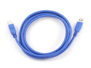 CABLU USB GEMBIRD pt. imprimanta, USB 3.0 (T) la USB 3.0 Type-B (T), 1.8m, conectori auriti, albastru, "CCP-USB3-AMBM-6" (timbru verde 0.08 lei)