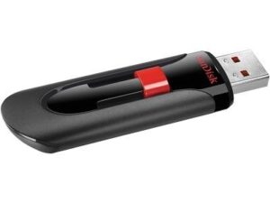 MEMORIE USB 2.0 SANDISK 64 GB, retractabila, carcasa plastic, negru, "SDCZ60-064G-B35" (timbru verde 0.03 lei)