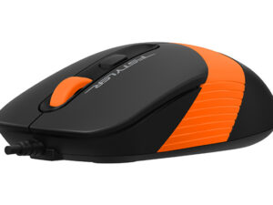 MOUSE A4tech, "FM10", PC sau NB, cu fir, USB, optic, 1600 dpi, butoane/scroll 4/1, , negru / portocaliu, "FM10 Orange" (timbru verde 0.18 lei)